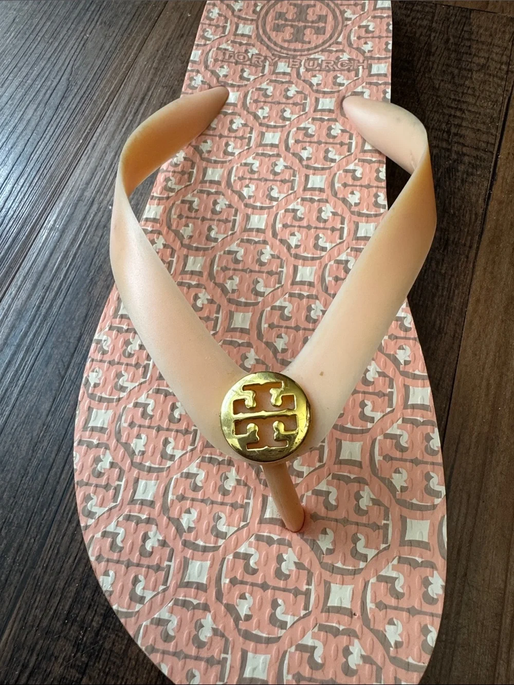Tory Burch Coral Logo Thong Sandals